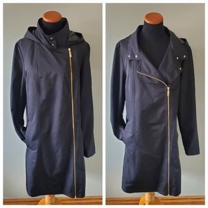 Nikki Jones Montreal M Old Money Contemporary Minimalist Scuba Longline Jacket